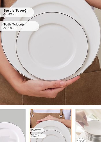 Karaca Elegance Bone Lexi 53 Parça 12 Kişilik Yemek Takımı Platn - Görsel 6