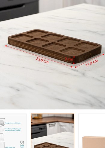 Mienda Home 8li Ahşap Standlı Cam Baharat Seti - Görsel 6