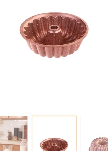 Emsan Arya 24 cm Döküm Kek Kalıbı Golden Pink - Görsel 2