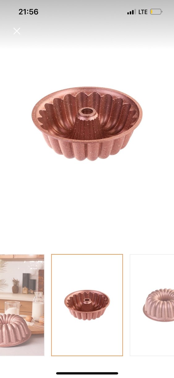 Emsan Arya 24 cm Döküm Kek Kalıbı Golden Pink - Görsel 2