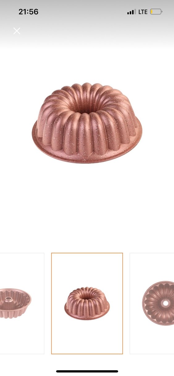 Emsan Arya 24 cm Döküm Kek Kalıbı Golden Pink - Görsel 3