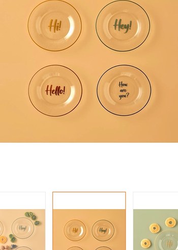 Bella Maison Çok Renkli Hello Pasta Tabağı 12 adet - Görsel 2