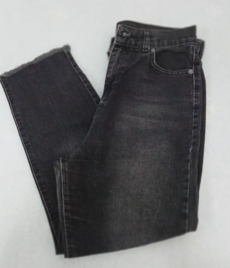 Kadın Siyah Midi Denim Pantolon - Görsel 2