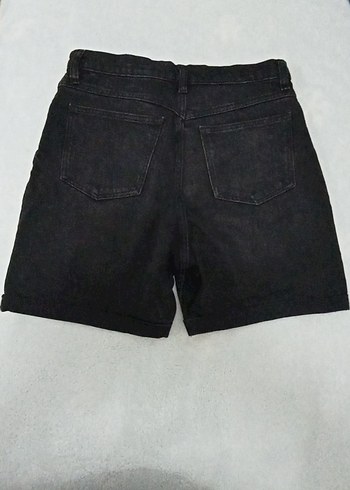 Kadın Siyah Mini Denim Şort - Görsel 2