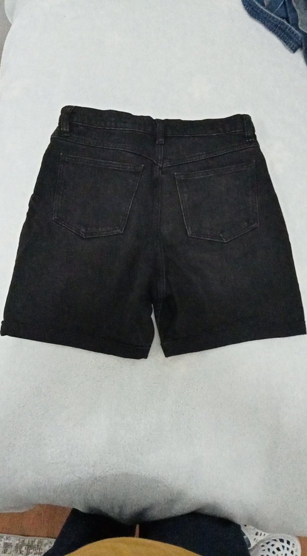 Kadın Siyah Mini Denim Şort - Görsel 2