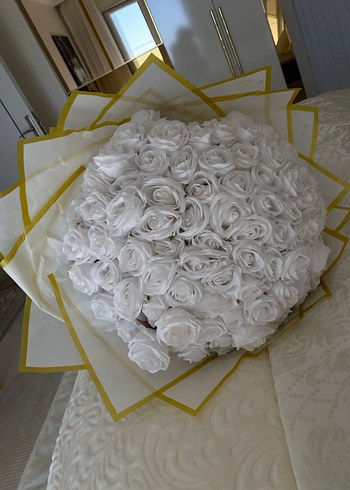 101 adet Beyaz  Bohem Düğün Aksesuarı isteme çiçeği - Görsel 3