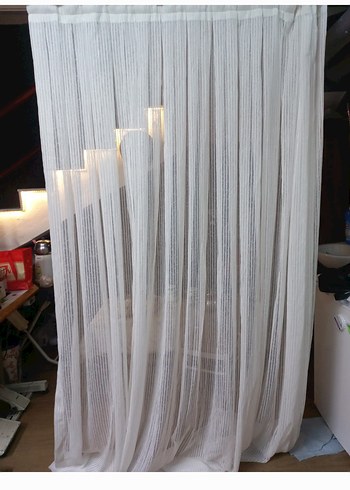 Beyaz Çizgili Modern Tül Perde - Görsel 2