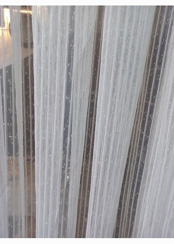 Beyaz Çizgili Modern Tül Perde - Görsel 5