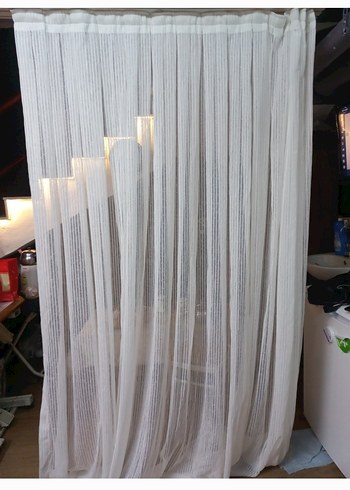 Beyaz Çizgili Modern Tül Perde - Görsel 3