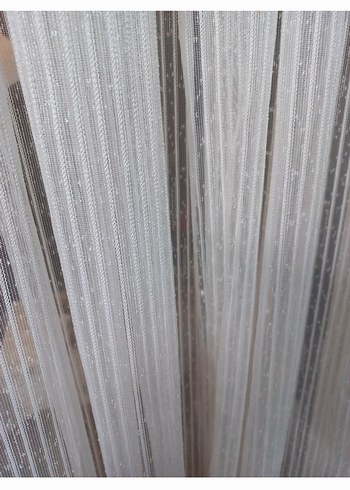 Beyaz Çizgili Modern Tül Perde - Görsel 4