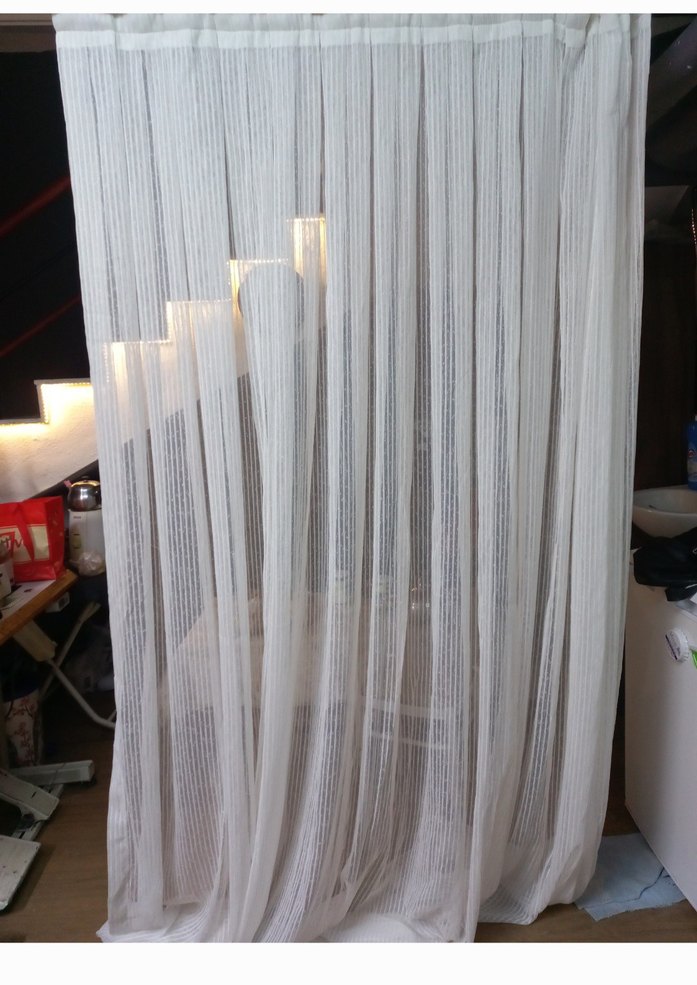 Beyaz Çizgili Modern Tül Perde - Görsel 2