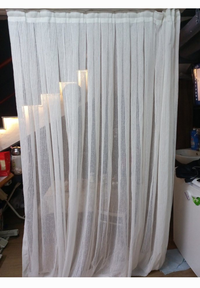 Beyaz Çizgili Modern Tül Perde - Görsel 3