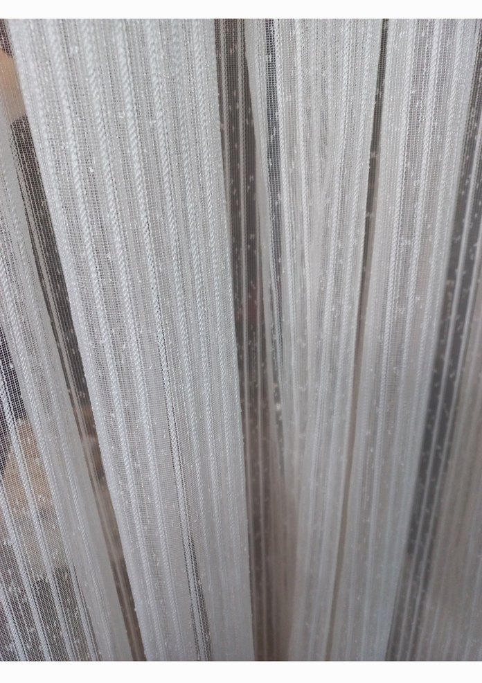 Beyaz Çizgili Modern Tül Perde - Görsel 4