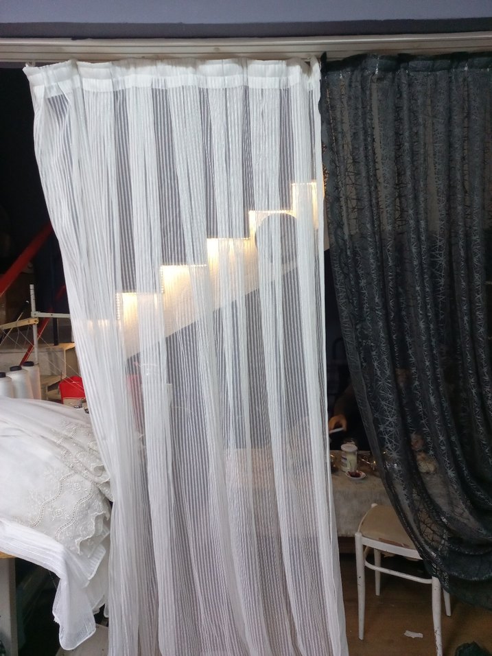 Gri Gotik Desenli fon perde tek kanat - Görsel 5