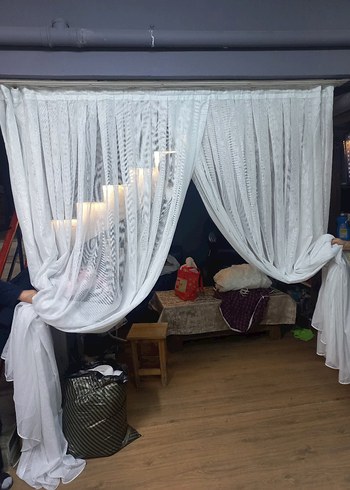 Bohem Beyaz Tül Perde krevze mekanizma yapilacak - Görsel 3