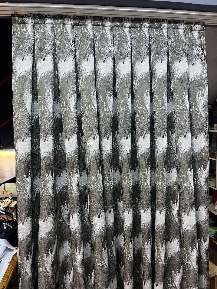 Gri Yılan Desenli Modern Perde iki adet - Görsel 2