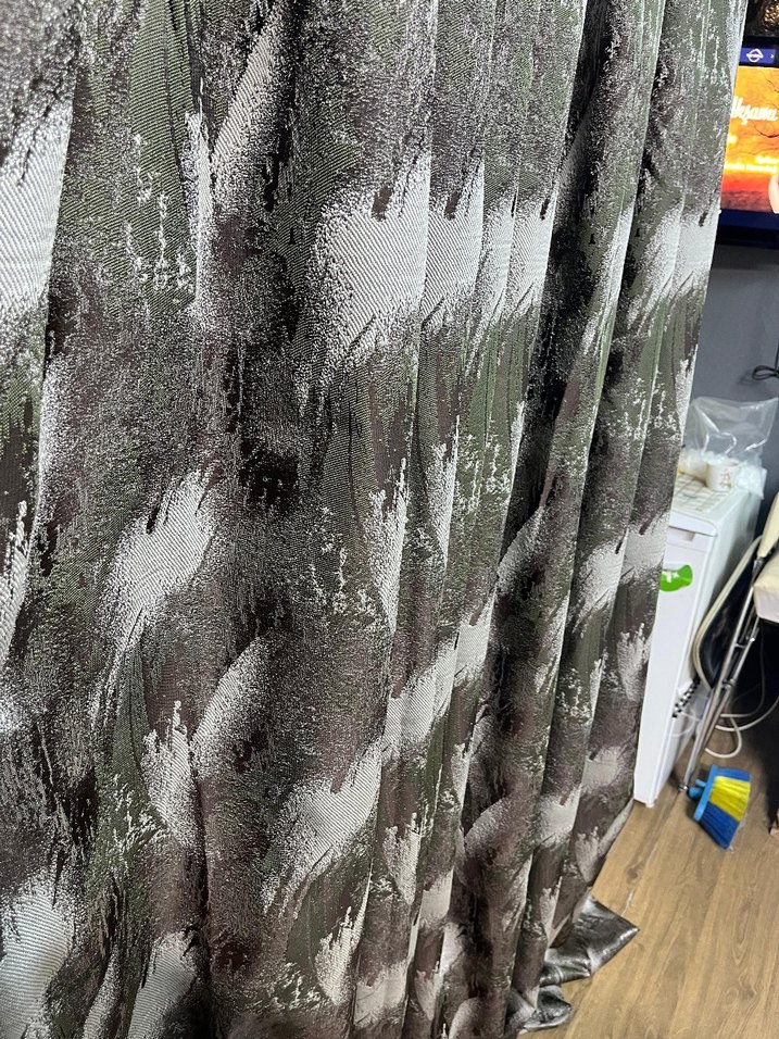 Gri Yılan Desenli Modern Perde iki adet - Görsel 3