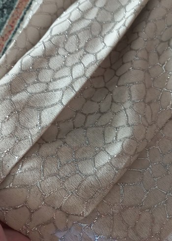 Parlak Bej Yılan Desenli Modern Perde 4 adet - Görsel 8