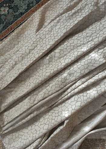 Parlak Bej Yılan Desenli Modern Perde 4 adet - Görsel 10