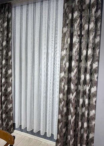 Gri Çizgili Beyaz Modern Perde fiyat hepsinin fiyatidir - Görsel 2