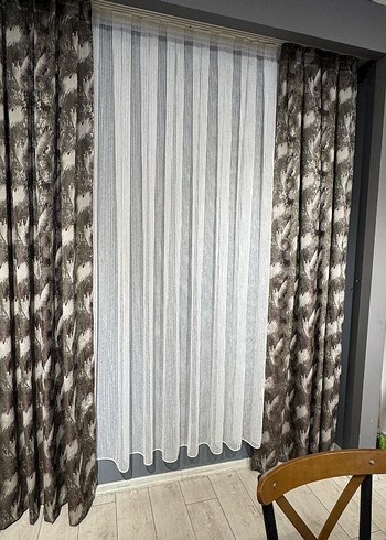 Gri Çizgili Beyaz Modern Perde fiyat hepsinin fiyatidir - Görsel 6