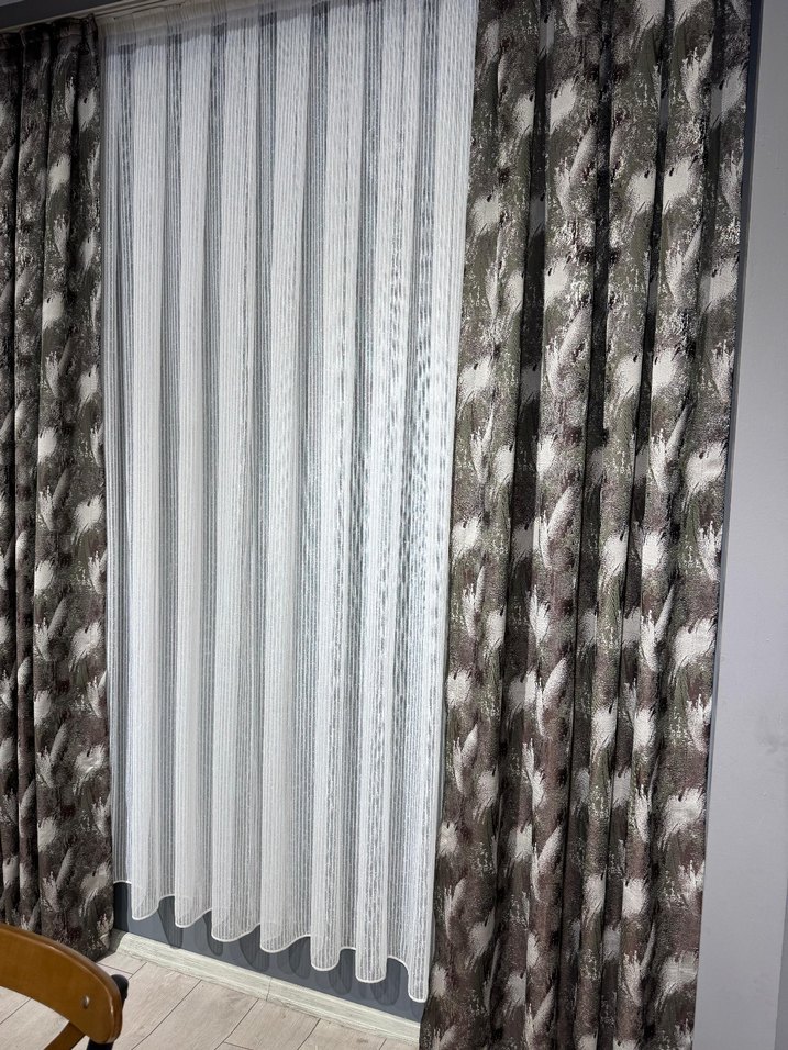 Gri Çizgili Beyaz Modern Perde fiyat hepsinin fiyatidir - Görsel 2