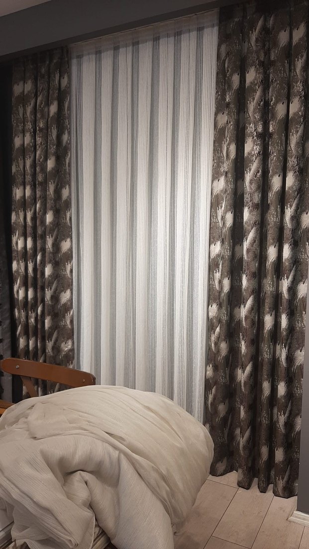 Gri Çizgili Beyaz Modern Perde fiyat hepsinin fiyatidir - Görsel 4