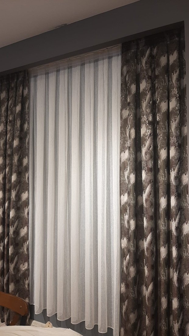 Gri Çizgili Beyaz Modern Perde fiyat hepsinin fiyatidir - Görsel 5