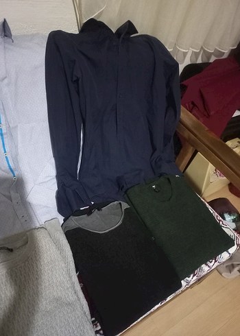 Sarı erkek Triko Kazak, Bisiklet Yaka, Rahat Kesim - Görsel 6