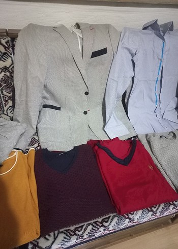 Sarı erkek Triko Kazak, Bisiklet Yaka, Rahat Kesim - Görsel 8