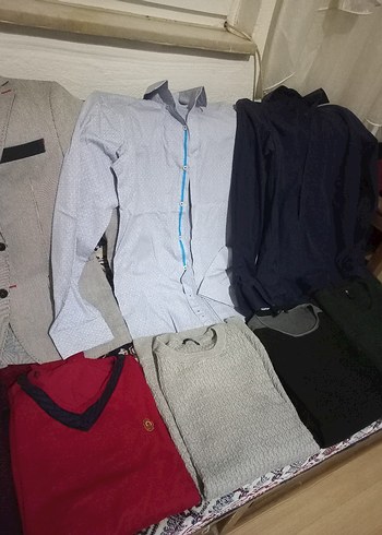 Sarı erkek Triko Kazak, Bisiklet Yaka, Rahat Kesim - Görsel 7