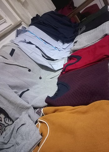 Sarı erkek Triko Kazak, Bisiklet Yaka, Rahat Kesim - Görsel 2