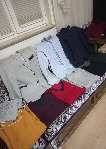 Sarı erkek Triko Kazak, Bisiklet Yaka, Rahat Kesim - Görsel 9