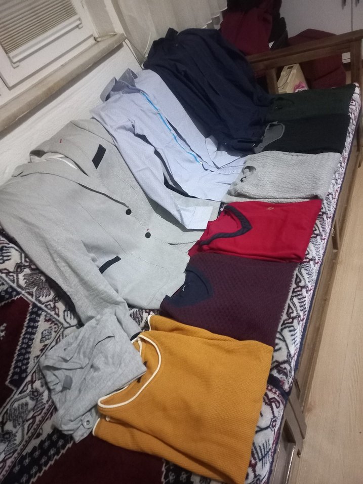 Sarı erkek Triko Kazak, Bisiklet Yaka, Rahat Kesim - Görsel 4