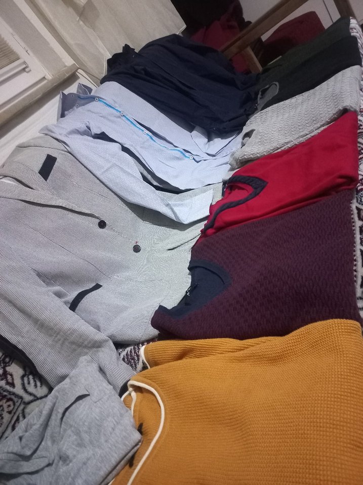 Sarı erkek Triko Kazak, Bisiklet Yaka, Rahat Kesim - Görsel 2