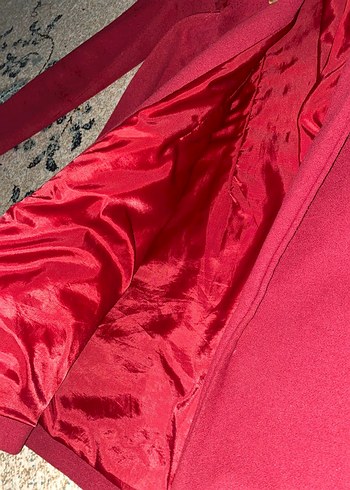 Kapüşonlu Bordo Kaban - Görsel 2