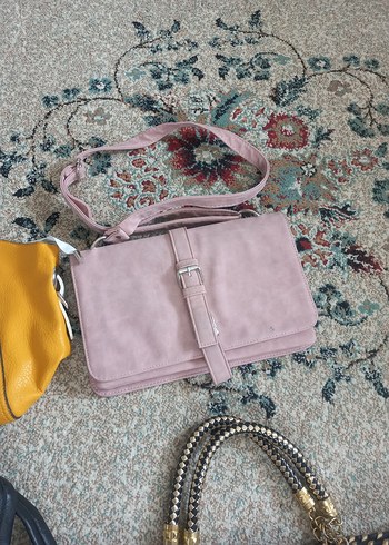 Sarı Beyaz Deri Kadın Çanta 4 adet canta - Görsel 4