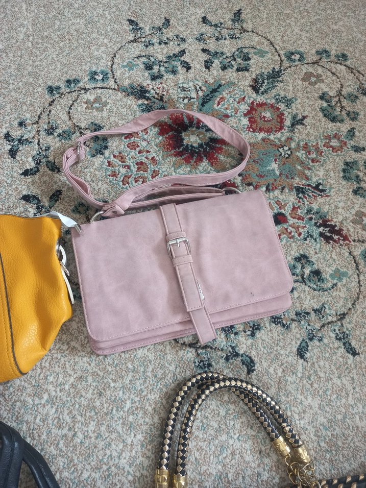 Sarı Beyaz Deri Kadın Çanta 4 adet canta - Görsel 4