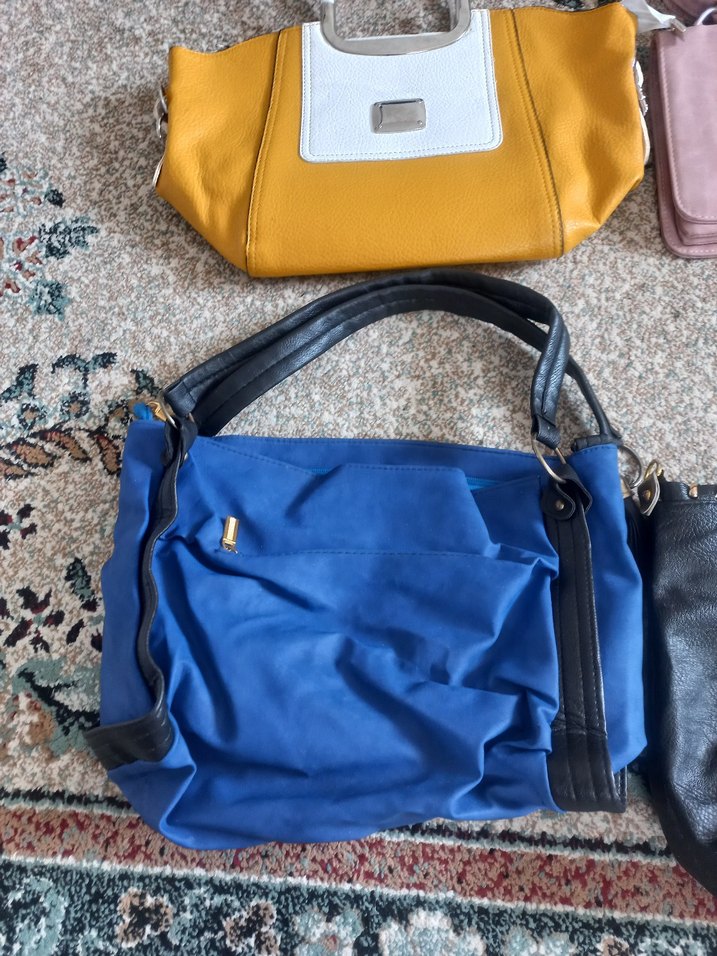 Sarı Beyaz Deri Kadın Çanta 4 adet canta - Görsel 5