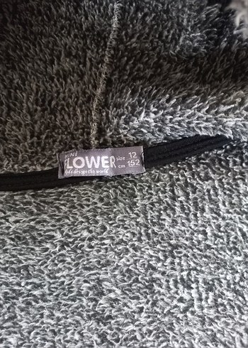 Nakışlı Kapüşonlu Gri kiz çocuk ceket - Görsel 4