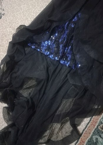 Siyah Drapeli Straplez Uzun Abiye Elbise - Görsel 8