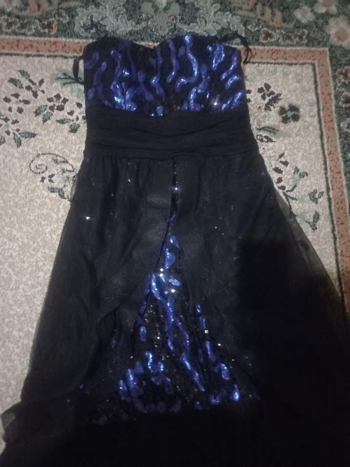 Siyah Drapeli Straplez Uzun Abiye Elbise - Görsel 2