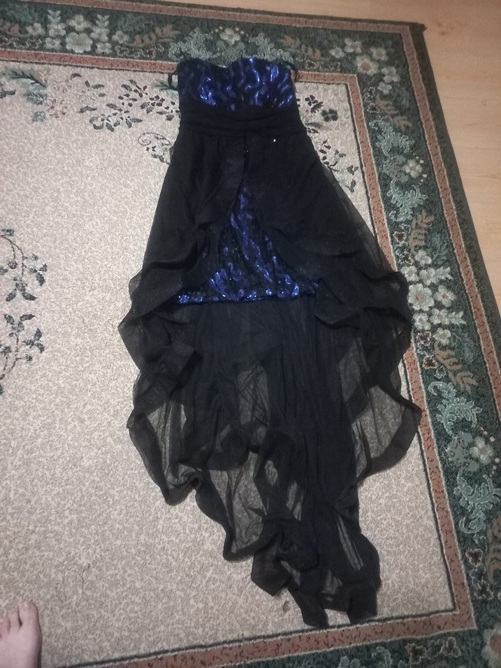 Siyah Drapeli Straplez Uzun Abiye Elbise - Görsel 5