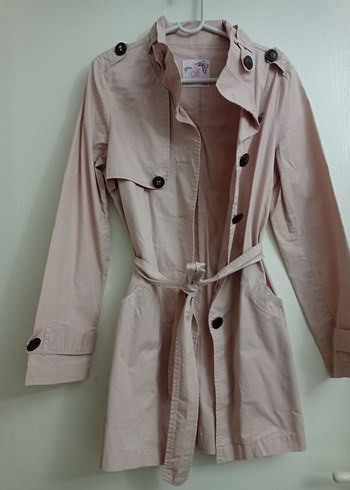 Kadın Pudra Pembe Trençkot - Görsel 2