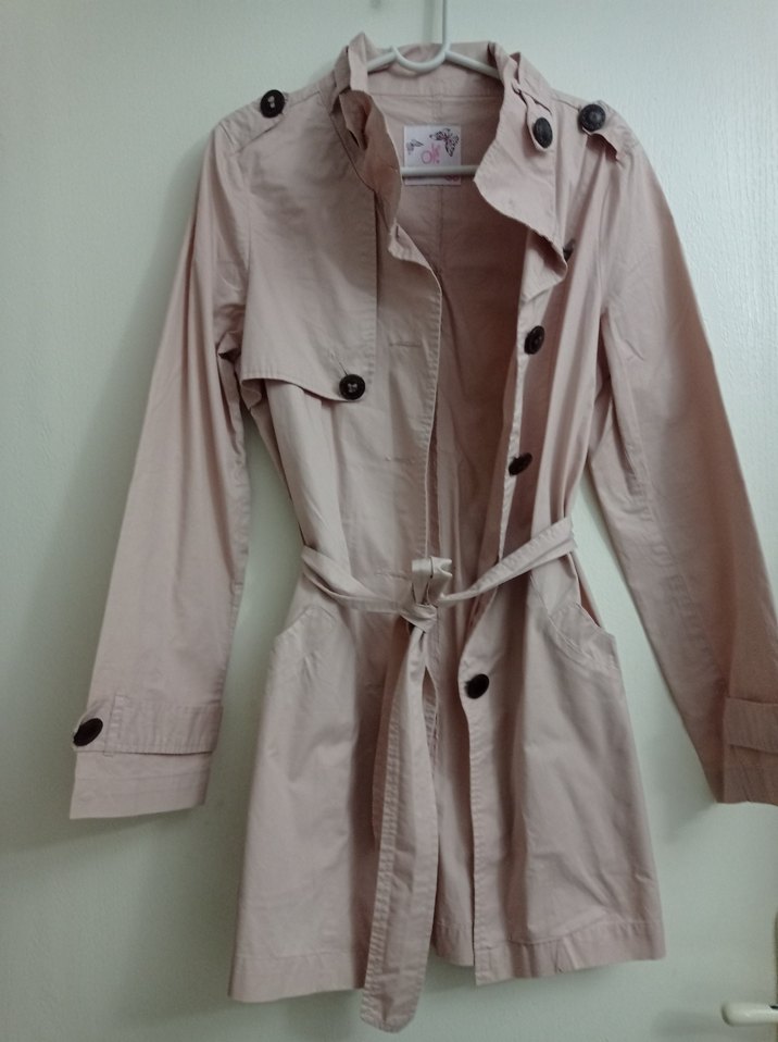 Kadın Pudra Pembe Trençkot - Görsel 2