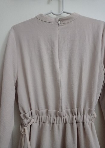 Bej Uzun Kollu Tunik-Elbise - Görsel 6