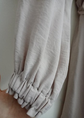 Bej Uzun Kollu Tunik-Elbise - Görsel 5