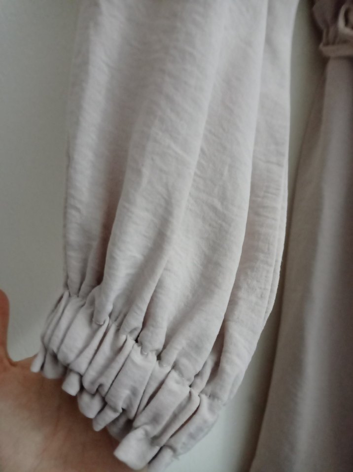 Bej Uzun Kollu Tunik-Elbise - Görsel 5