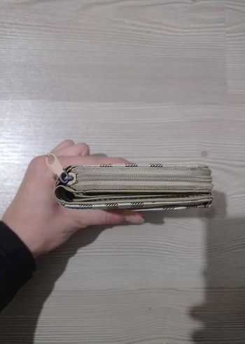 Bej Kareli Kadın Cüzdan - Görsel 5