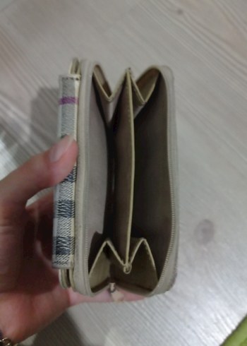 Bej Kareli Kadın Cüzdan - Görsel 6